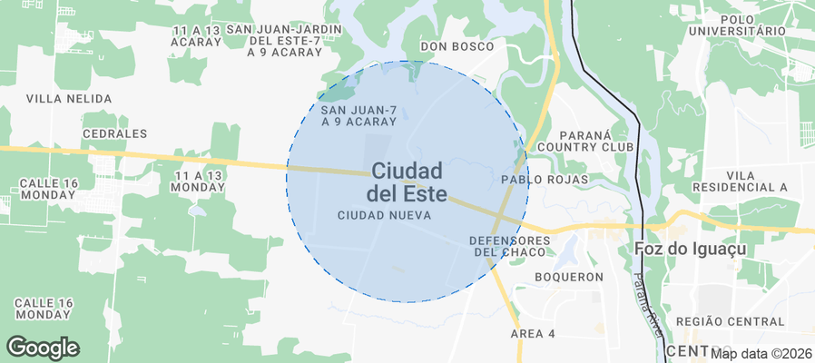 Ciudad del Este Airbnb map
